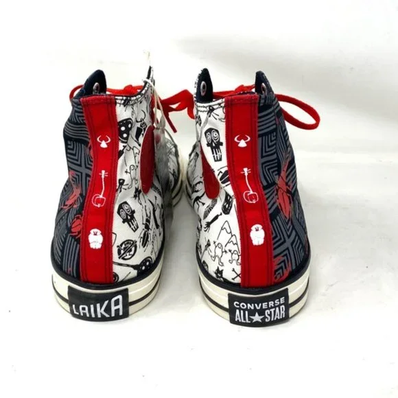 Converse Ctas High Shoes Skate White Red Men Size Canvas Custom A05960C-BLWRR - Picture 5 of 7